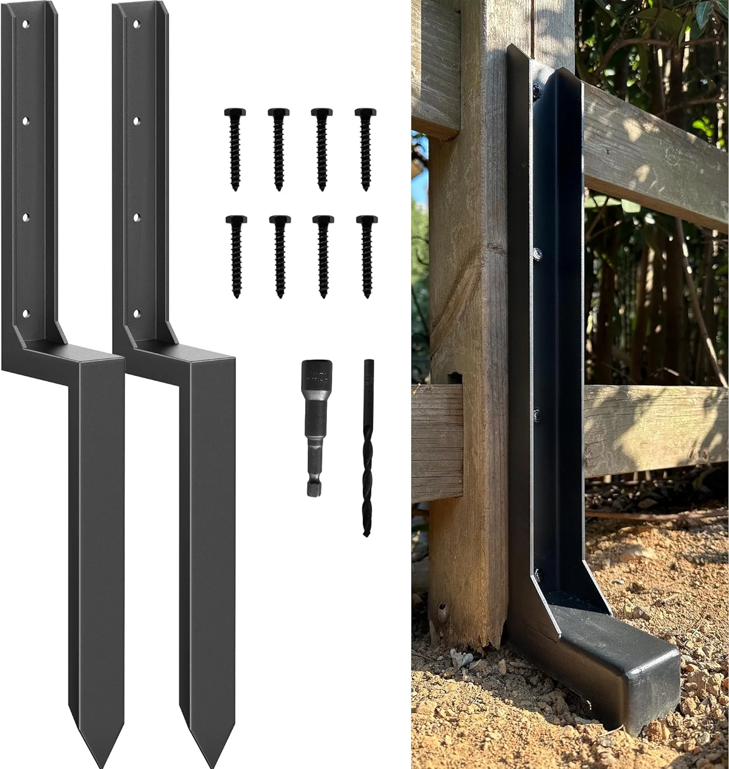 DS BS 2Pcs Fence Post Repair Anchor Ground Spike - Image 5