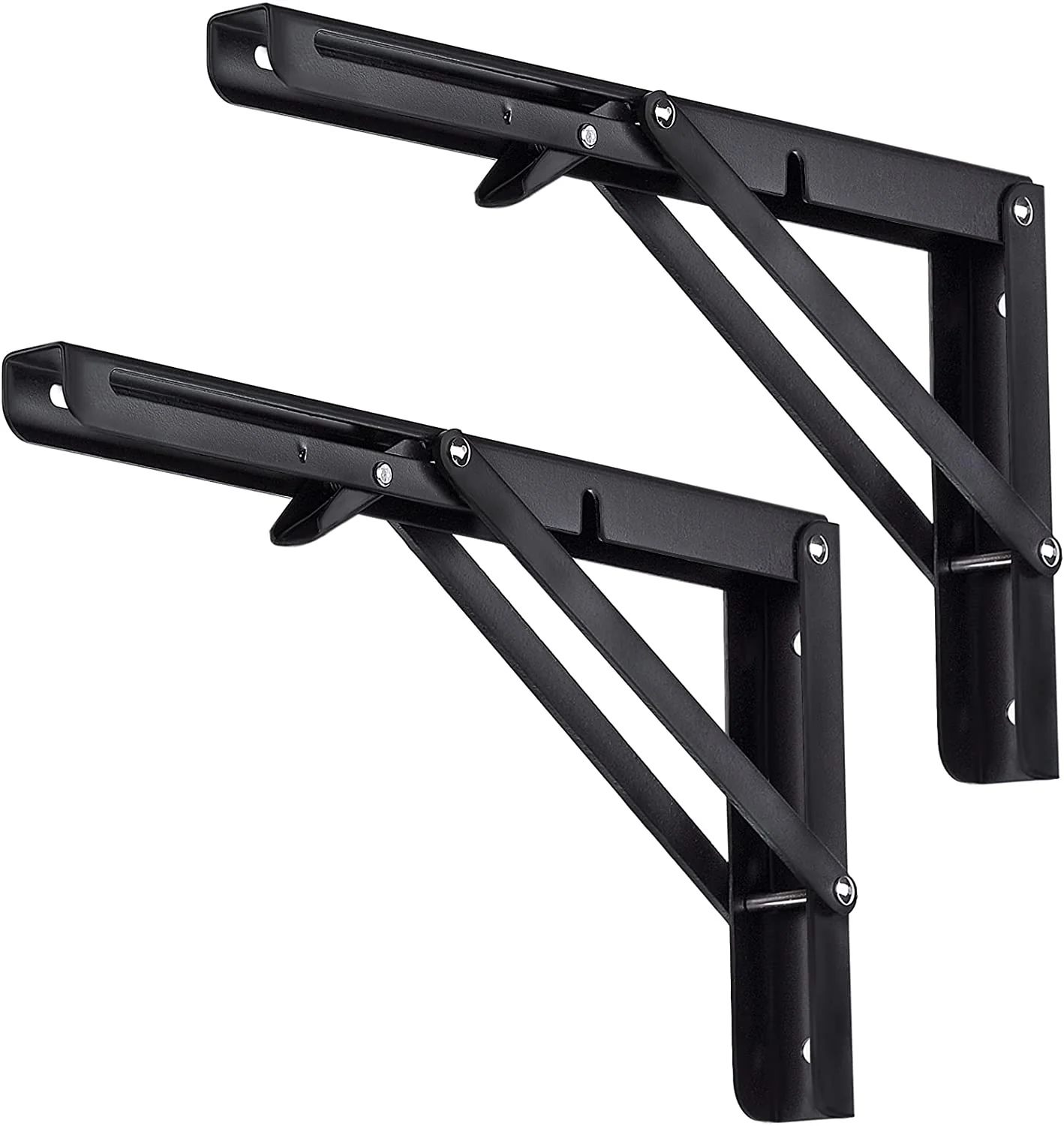 DS BS 2pcs Space Saving Wall Mounted DIY Folding Shelf Brackets-35x17cm - Image 4