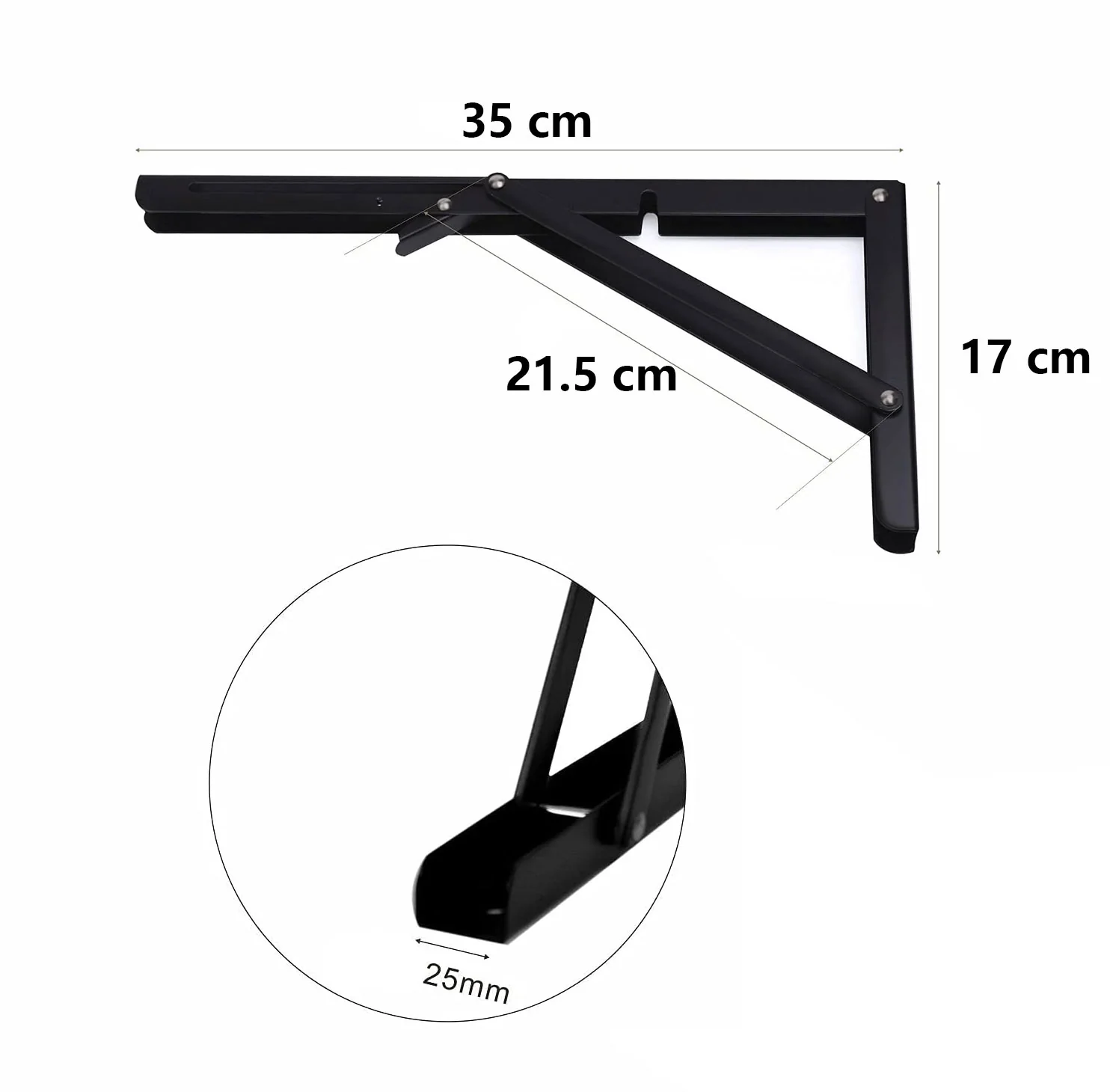 DS BS 2pcs Space Saving Wall Mounted DIY Folding Shelf Brackets-35x17cm - Image 6