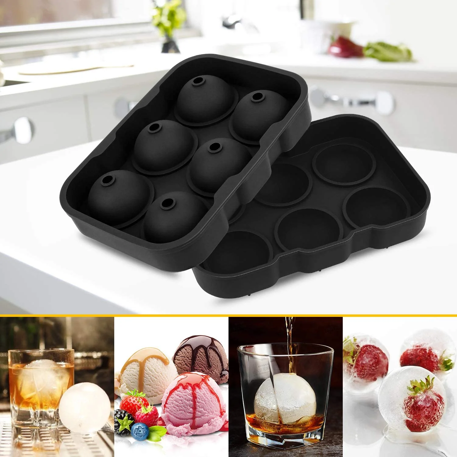 DS BS 3 Pcs Silicone Ice Cube Molds Set - Image 2