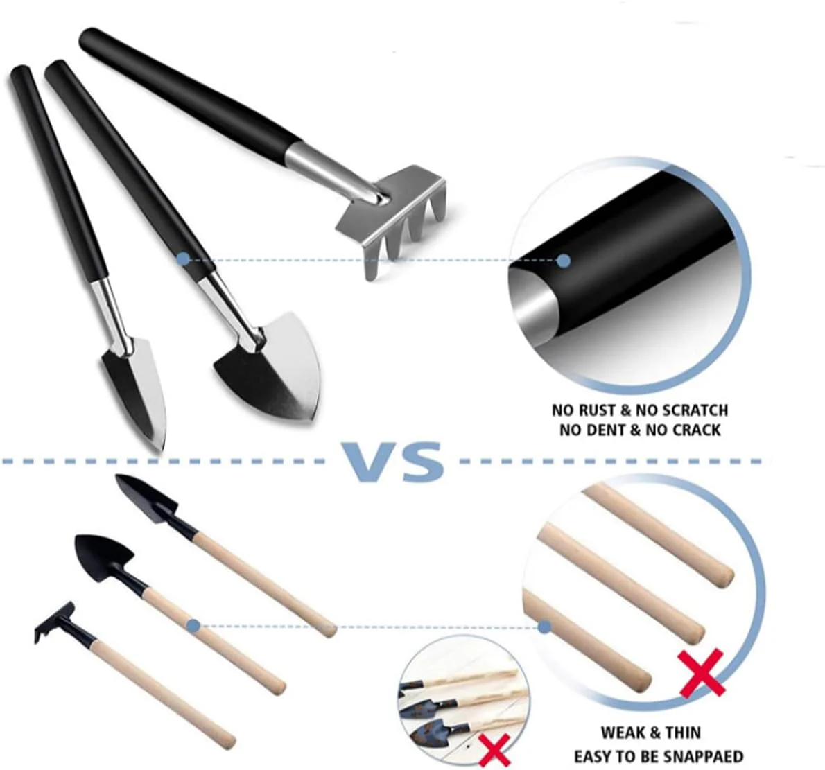 DS BS 3-Piece Stainless Steel Gardening Tool Set - Image 16