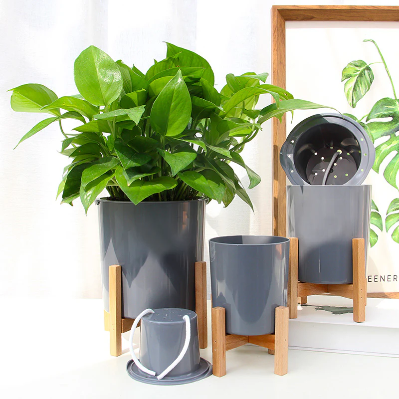 DS BS 3 Size Plant Pot Stand with Wood Rack - Image 7