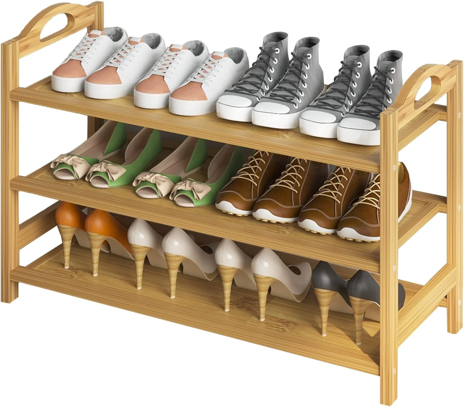 DS BS 3-Tier Bamboo Shoe Rack Shoe Storage Organizer - Image 5