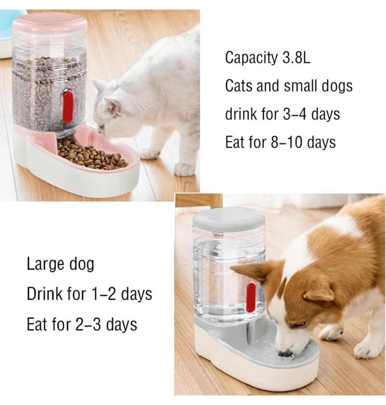 DS BS 3.8L Pet Automatic Feeding Bowls Pet Food Feeder - Image 3