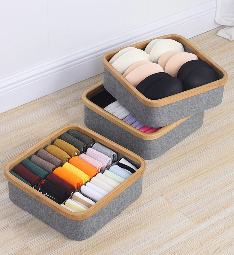 DS BS 4 Cell Non-Lidded Square Underwear Storage Basket - Image 2