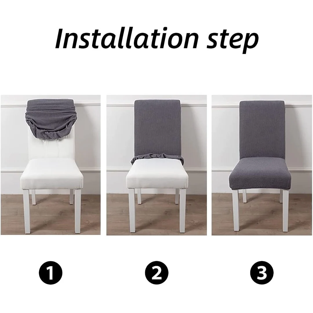 DS BS 4 Pack High Stretch Seat Chair Slipcover - White - Image 5