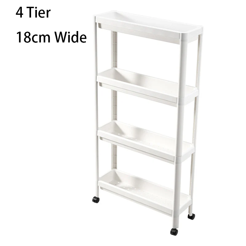 DS BS 4 Tier Narrow Slide-Out Trolley Rack Shelf Organizer - Image 4