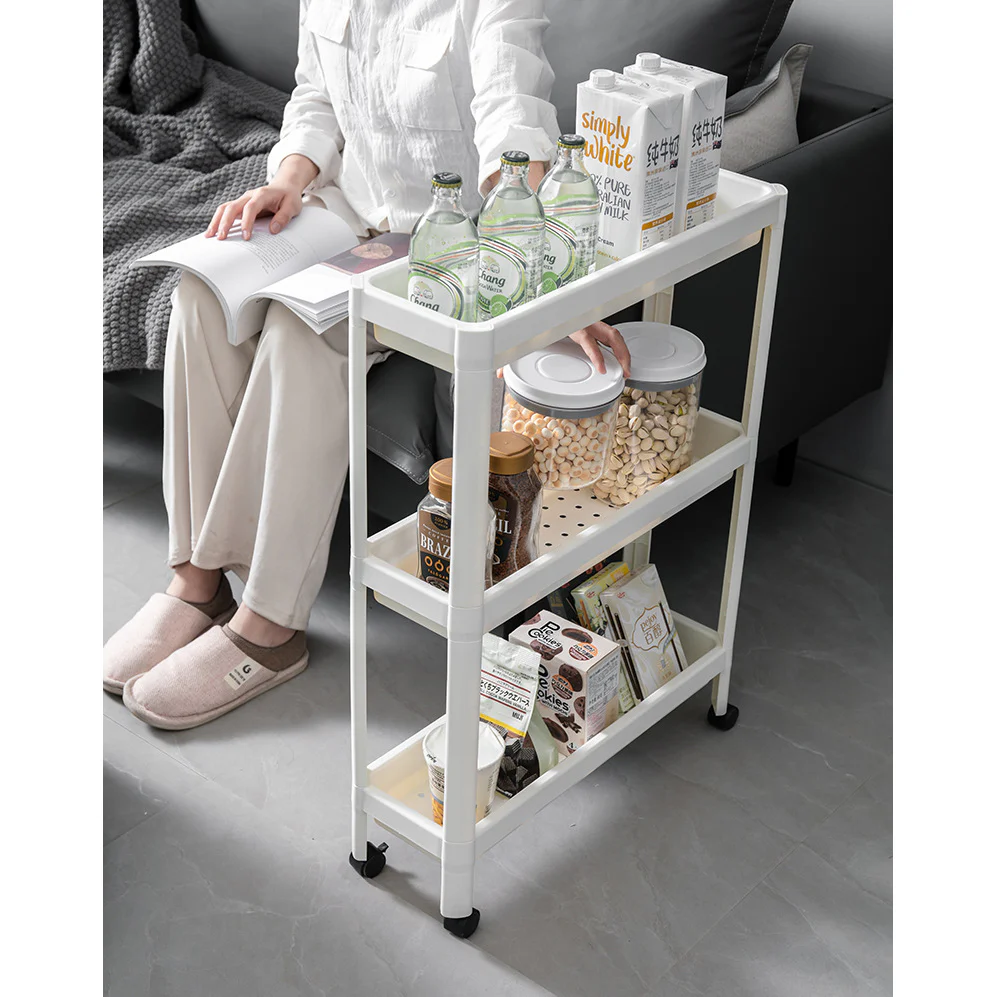 DS BS 4 Tier Narrow Slide-Out Trolley Rack Shelf Organizer - Image 6