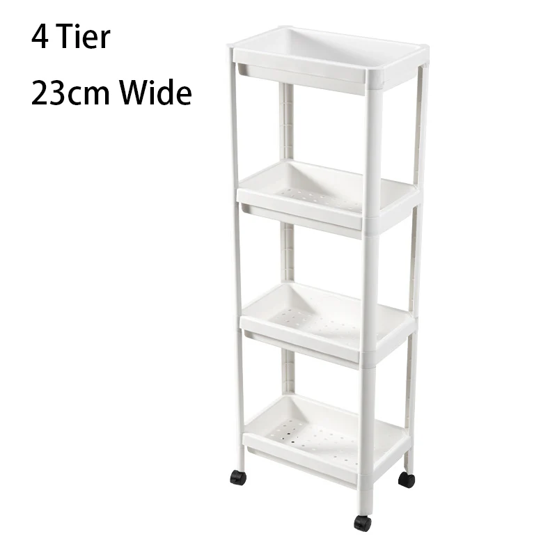 DS BS 4 Tier Wide Slide-Out Trolley Rack Shelf Organizer - Image 3