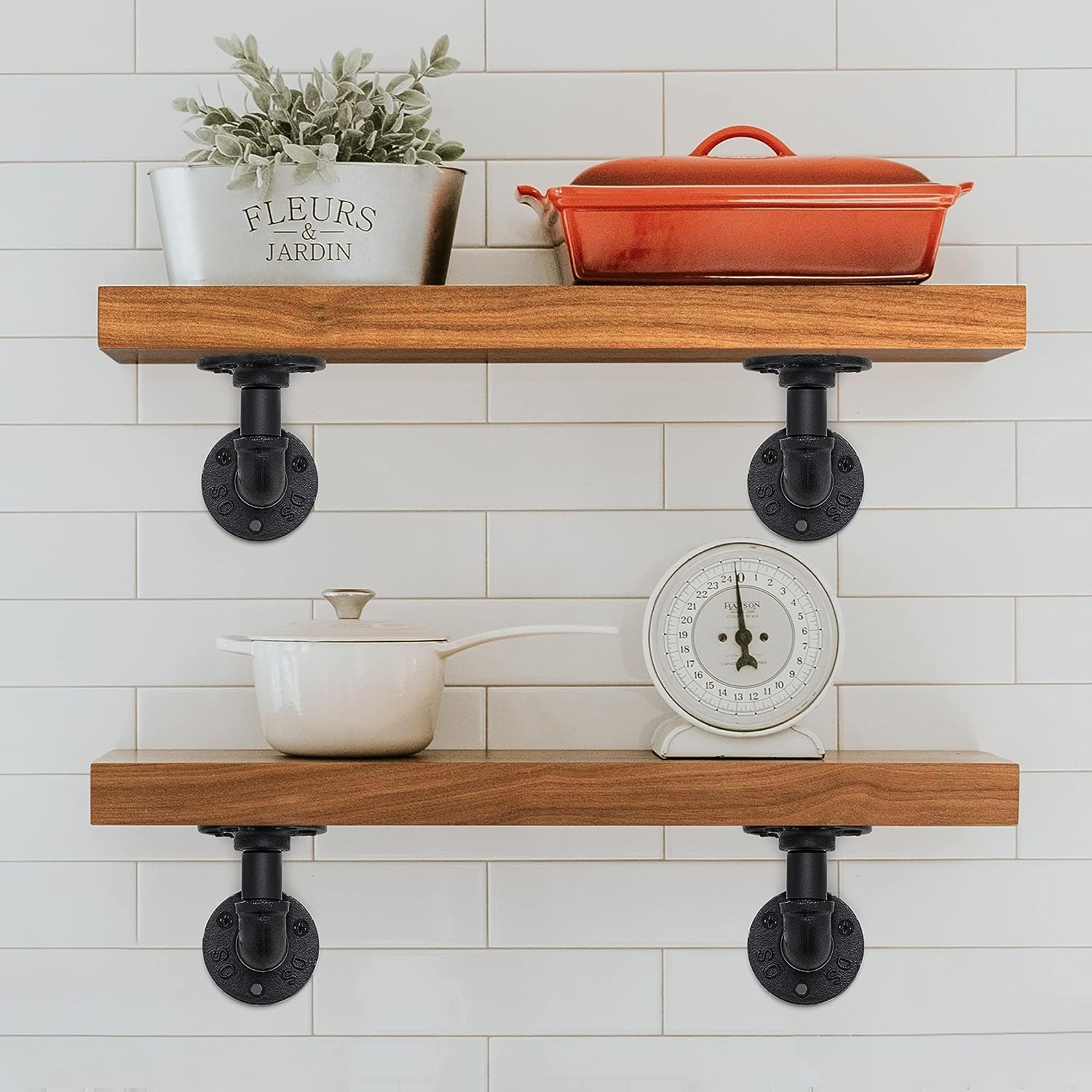 DS BS 4Pack Industrial Pipe DIY Shelf Bracket 10X15CM - Image 4