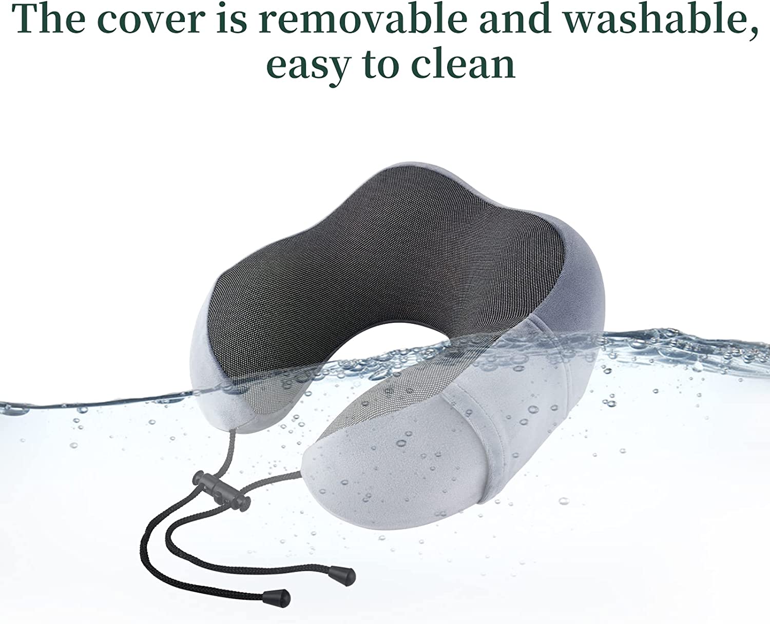 DS BS 4Pcs Airplane Travel Kit With Neck Pillow,Eye Masks,Earplugs-Grey - Image 5