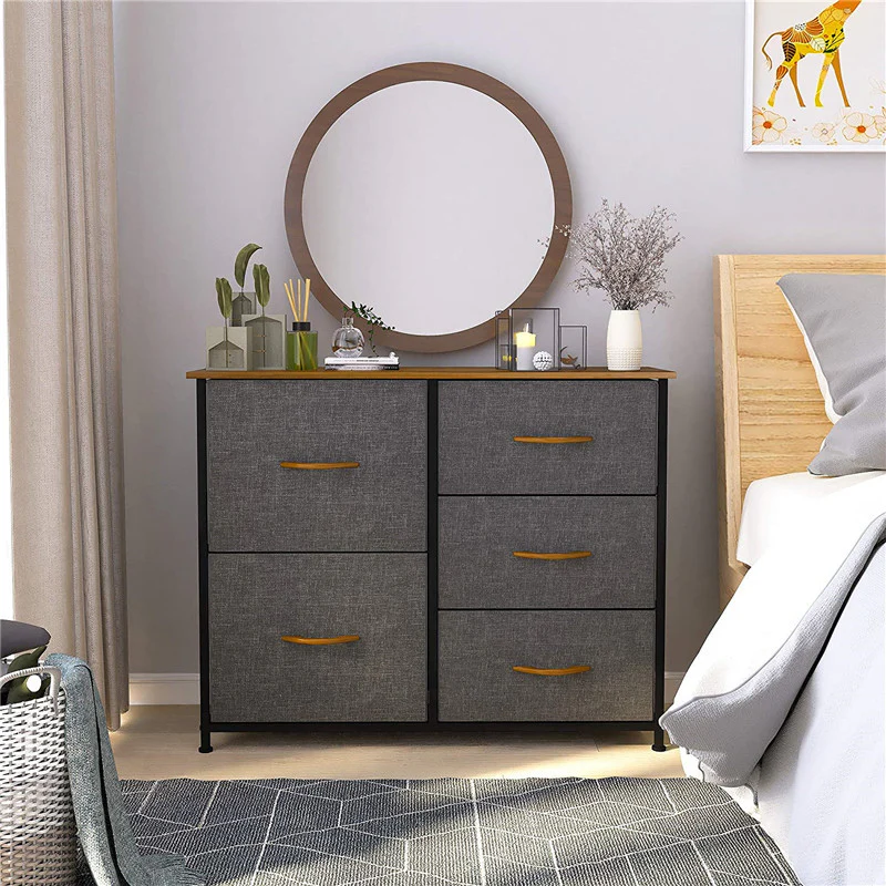 DS BS 5 Drawers Steel Frame Fabric Storage Tower - Image 2