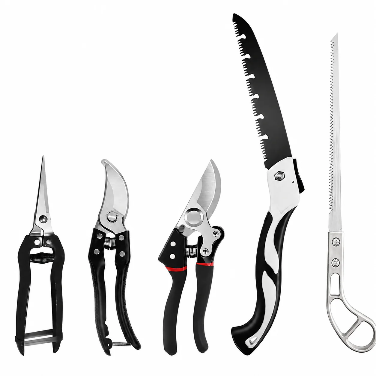DS BS 5-Piece Gardening Tool Set | Black + Steel Color