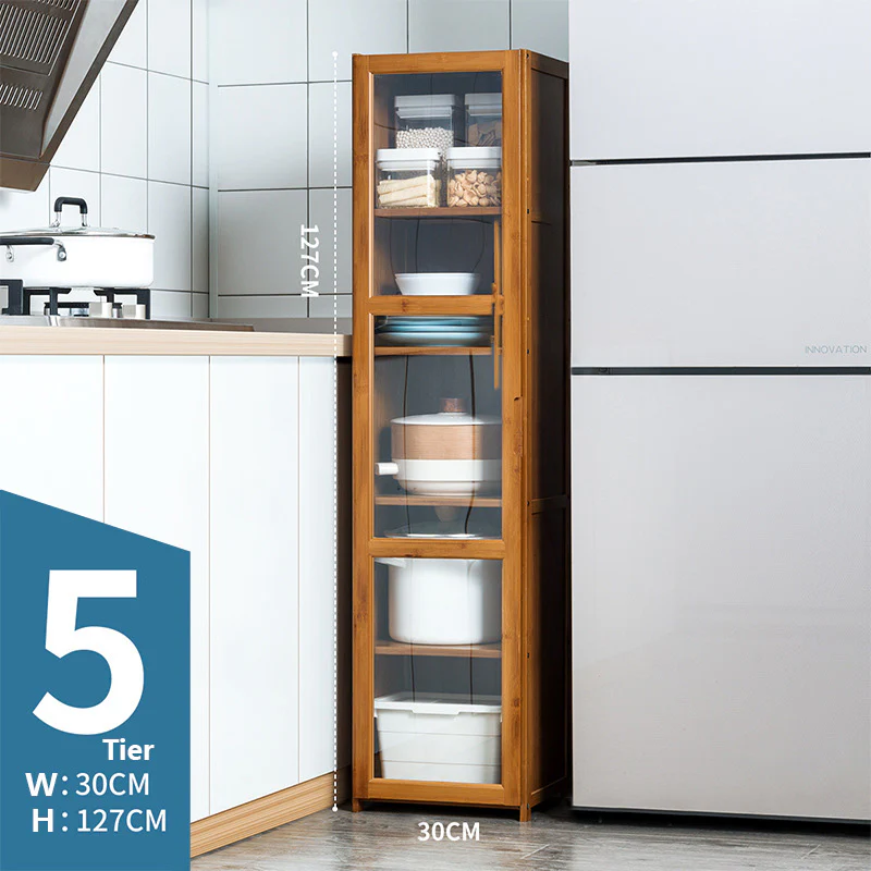 DS BS 5 Tier Bamboo Free Standing Multifunctional Cabinet Rack - Image 2