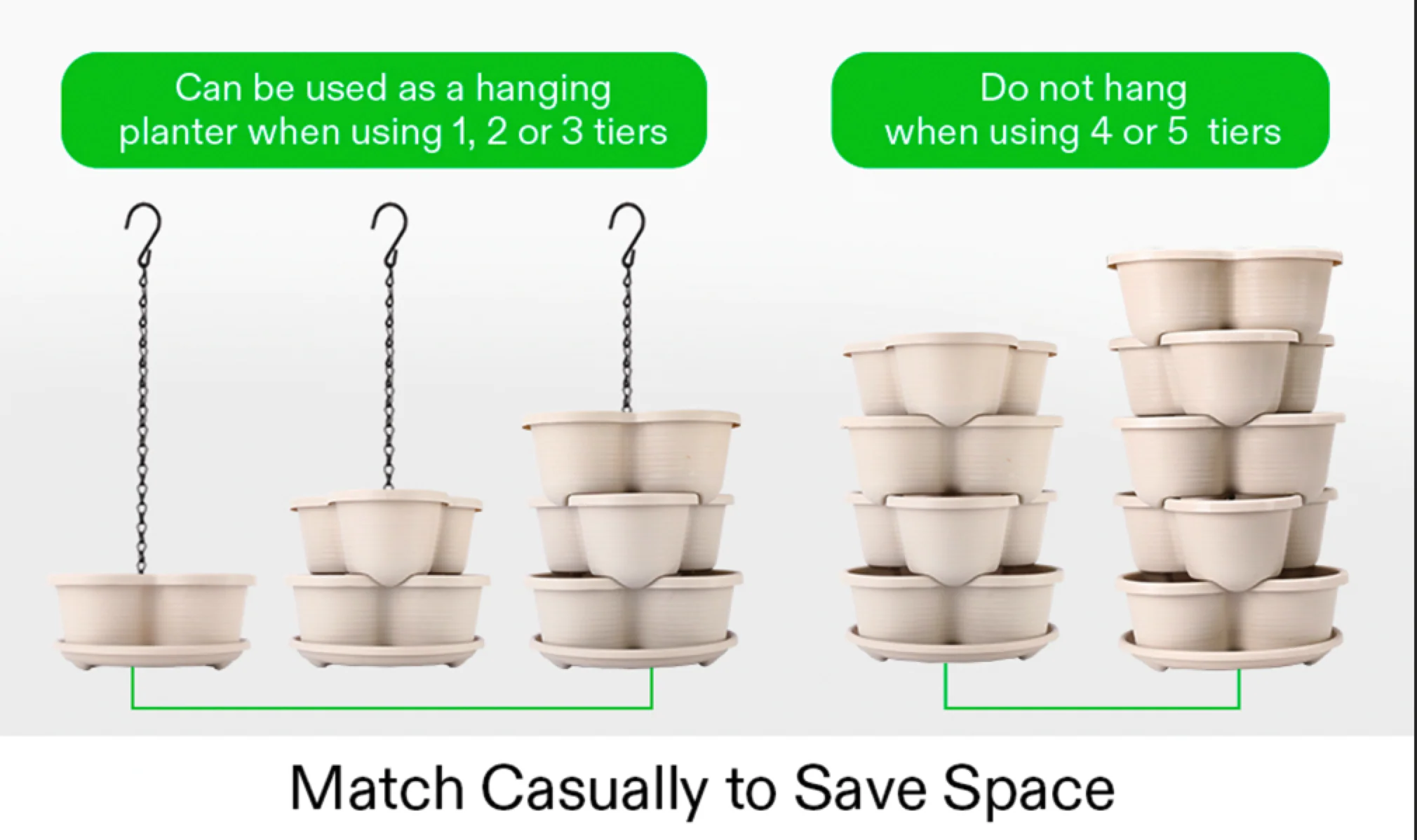 DS BS 5 Tier Vertical Stackable Planter - Image 7