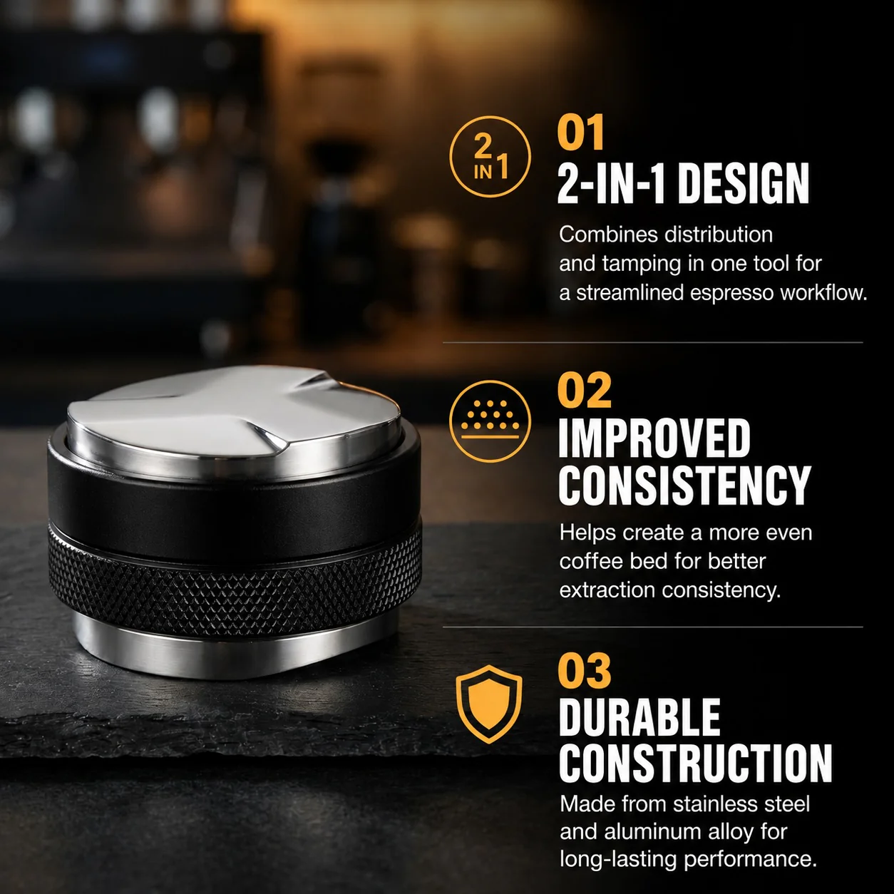 DS BS 58mm Dual-Head Coffee Distributor & Tamper - Image 7