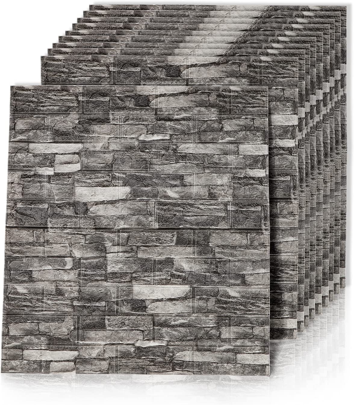 DS BS 5Pcs 3D Brick Self Adhesive Wallpaper Panels 70X75CM-Marble