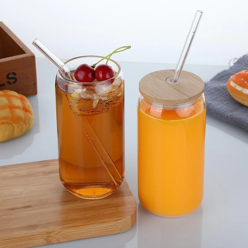 DS BS 6 Pack Drinking Glass Cup with Bamboo Lid and Straw Set - Image 8