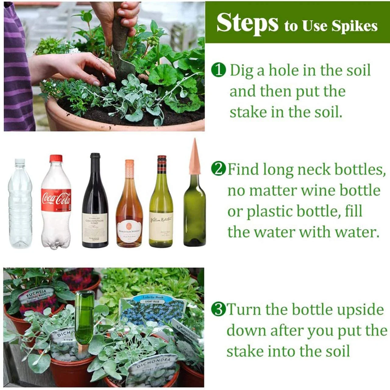 DS BS 6 Pack Terracotta Slow Release Plant Watering Spikes - Image 2