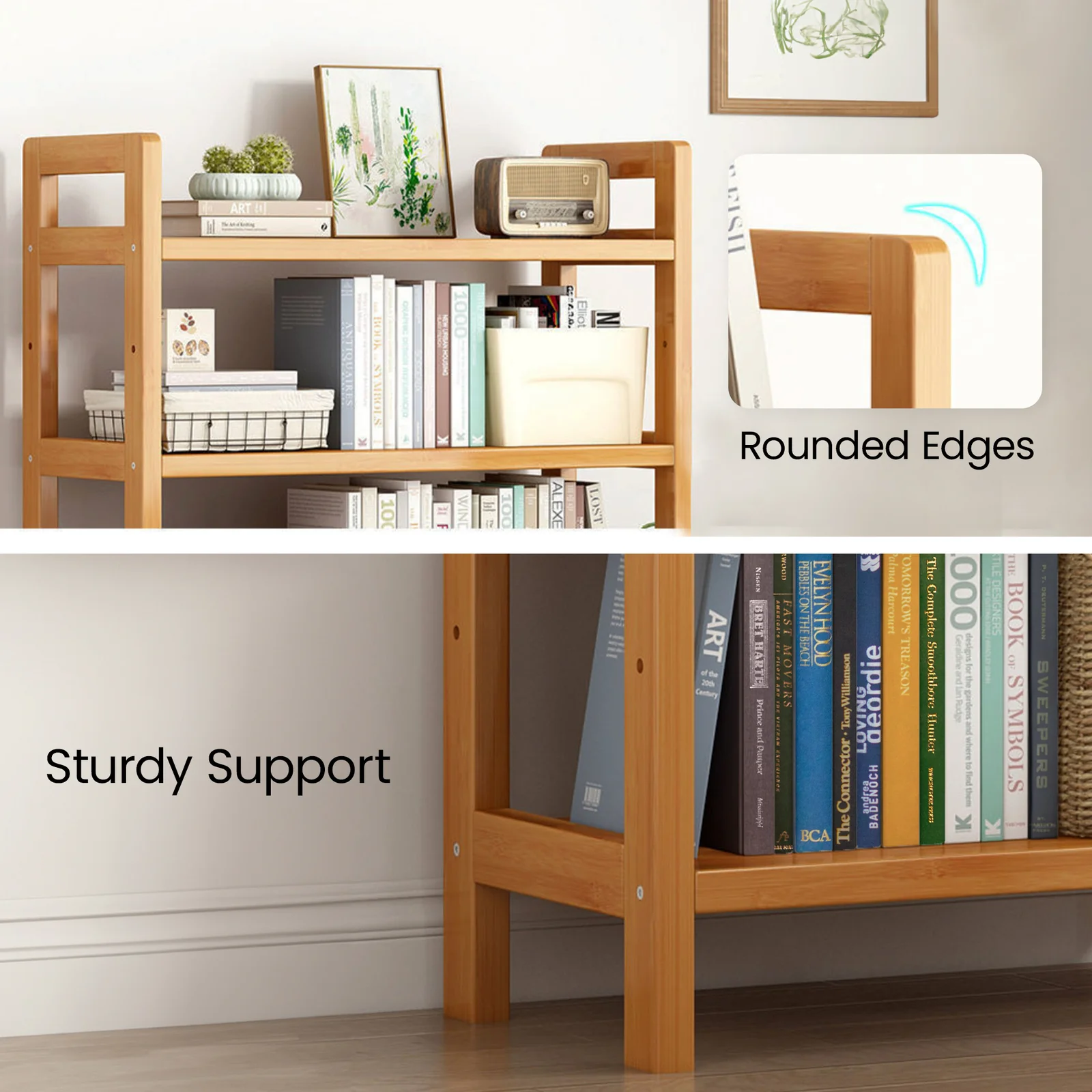 DS BS 6-Tier Bamboo Bookshelf Storage Rack-90CM - Image 2