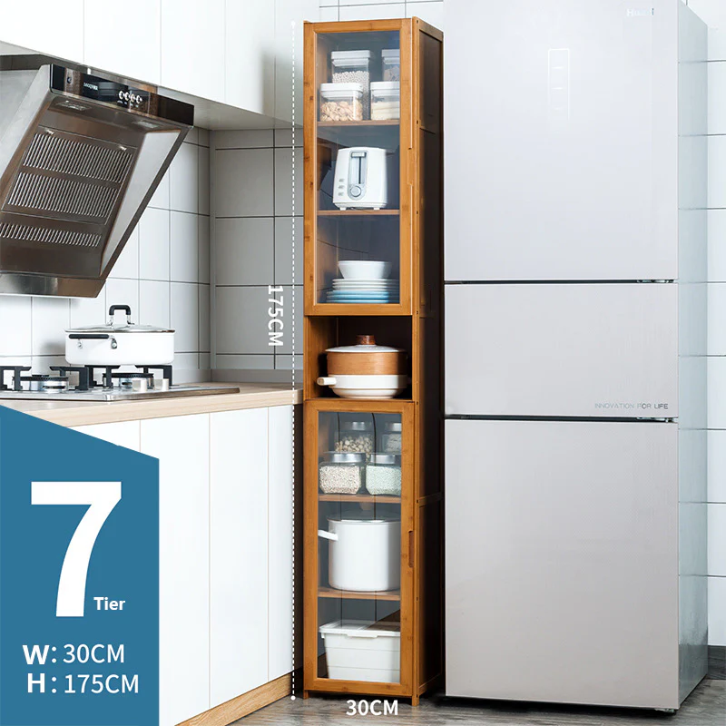DS BS 7 Tier Bamboo Free Standing Multifunctional Cabinet Rack - Image 6