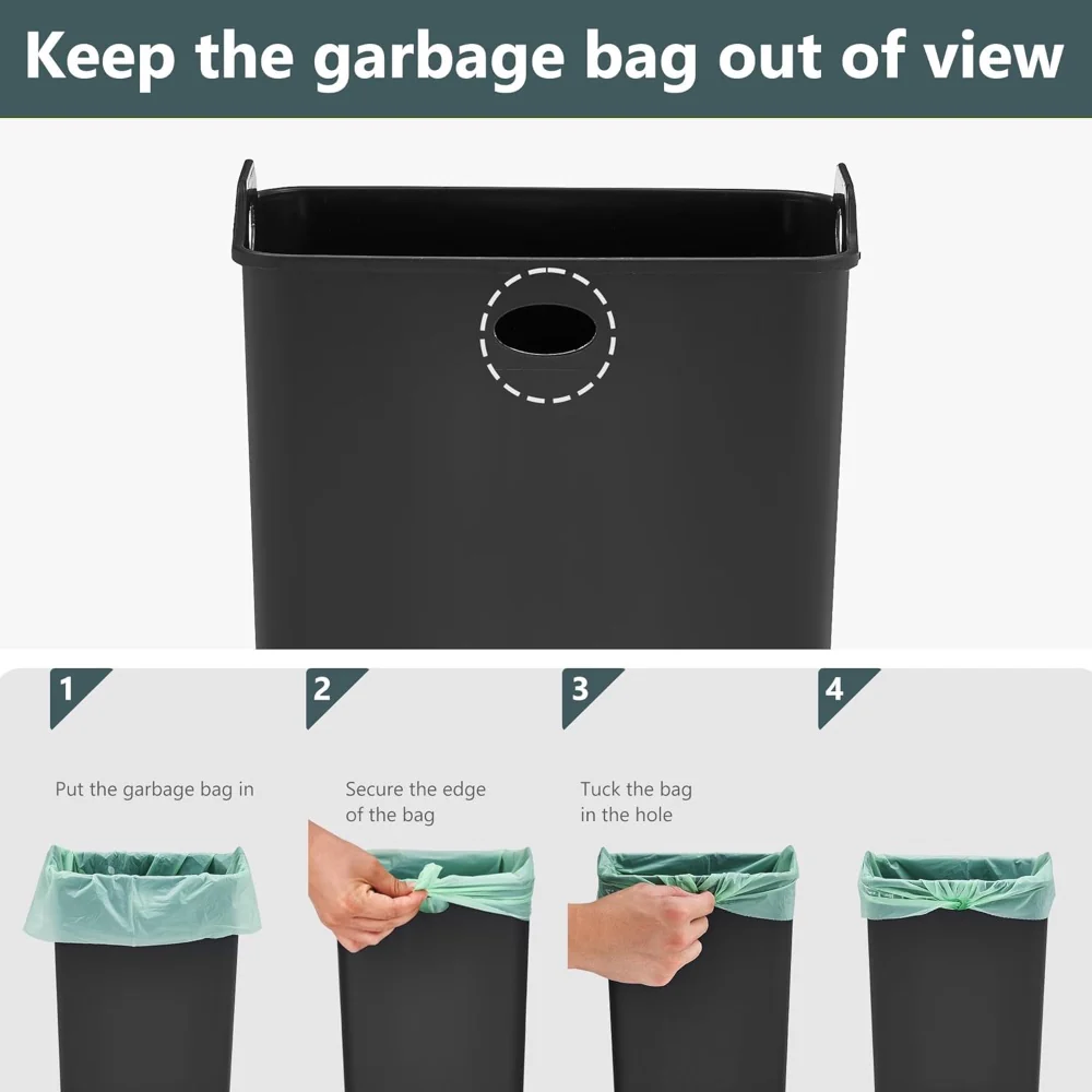 DS BS 8L Hanging Kitchen Trash Bin - Silver