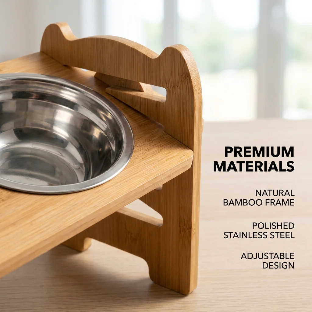 DS BS Adjustable Bamboo Raised Double Dog Bowls - Image 8