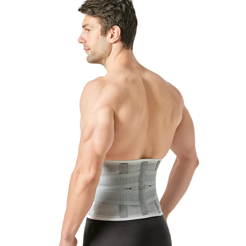 DS BS Adjustable Breathable Lumbar Back Brace Gray-M - Image 4