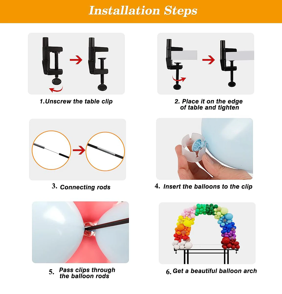DS BS Adjustable Table Balloon Arch Holder Kit - Image 7
