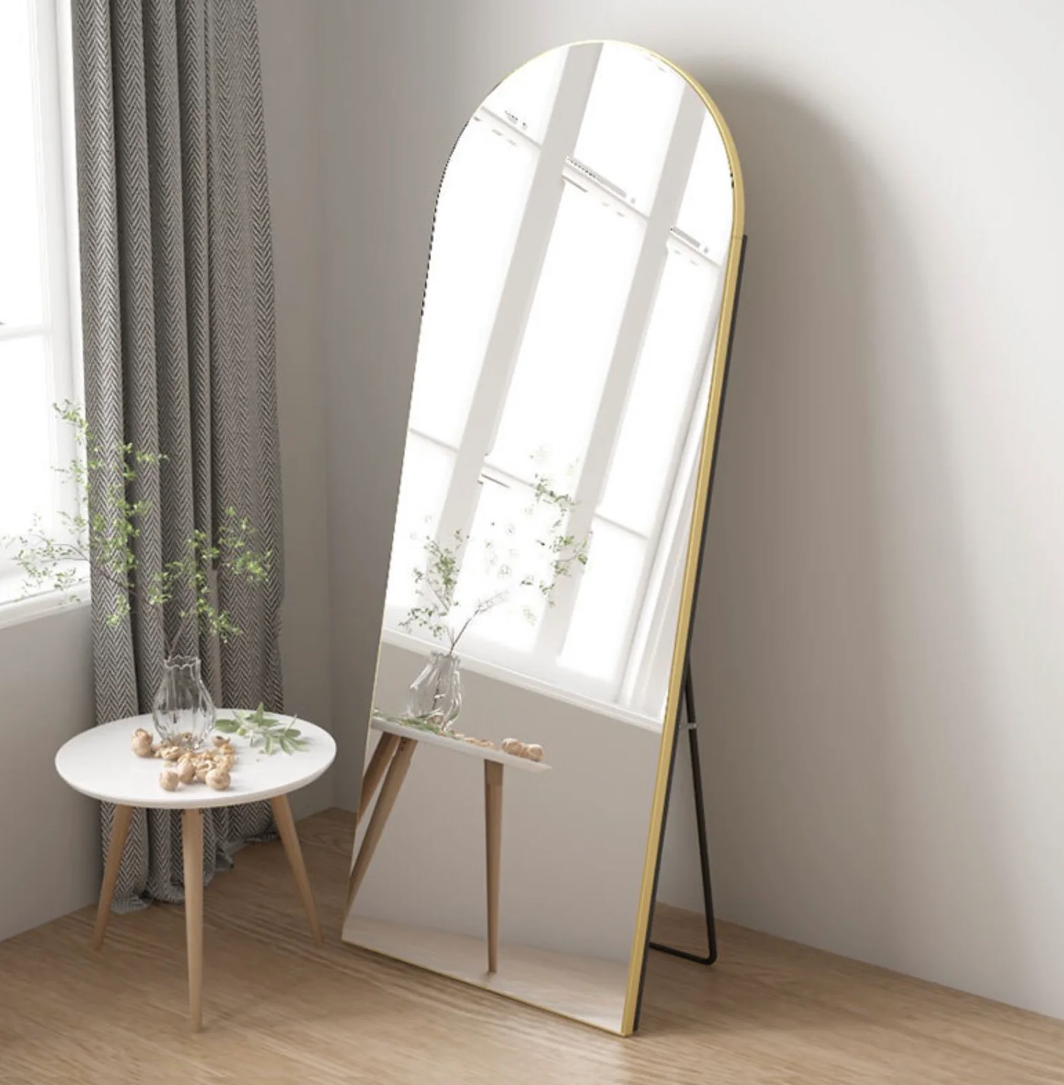 DS BS Arched Full Length Mirror With Stand 50×170cm -Black - Image 2