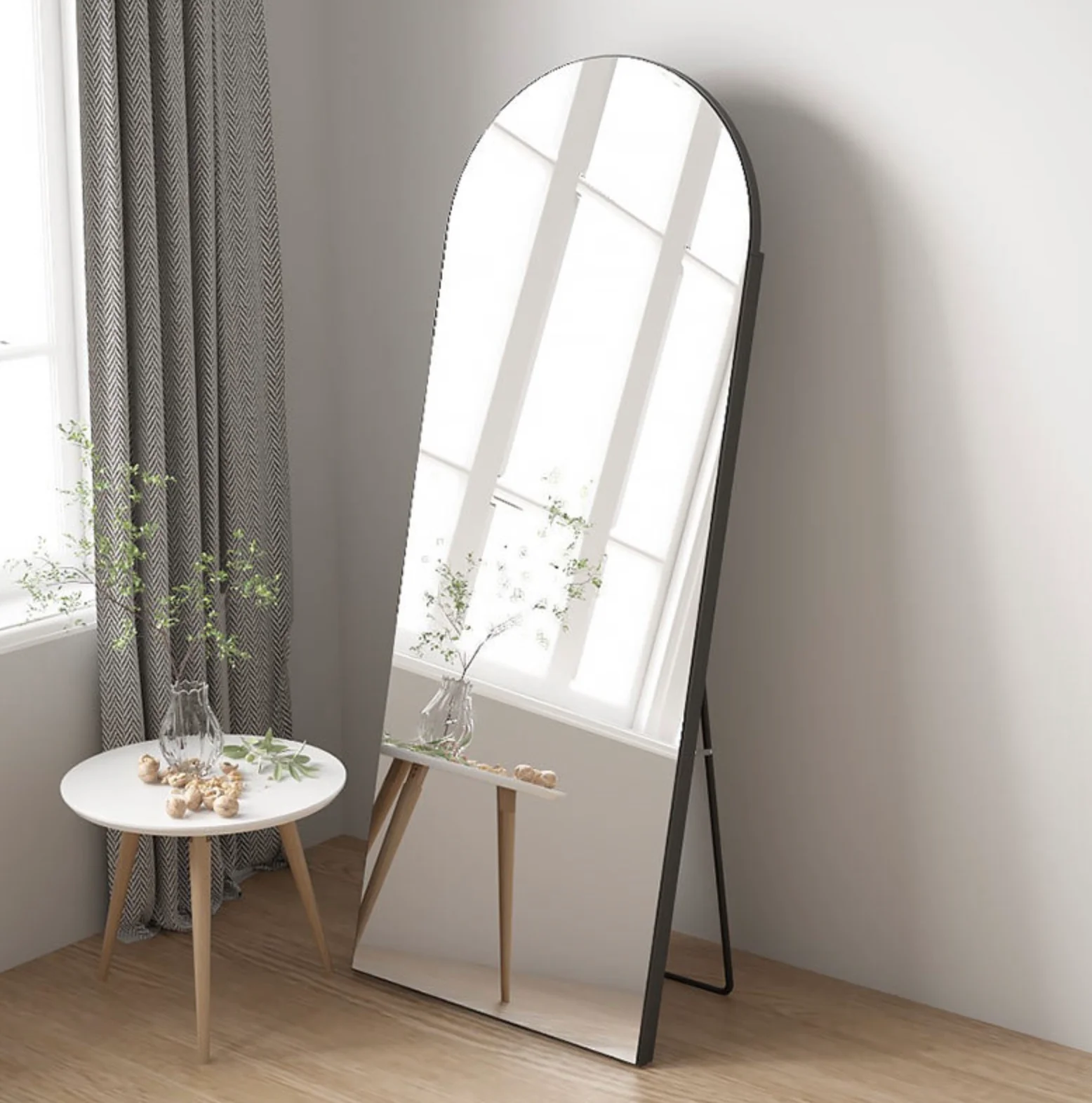 DS BS Arched Full Length Mirror With Stand 50×170cm -Black - Image 4
