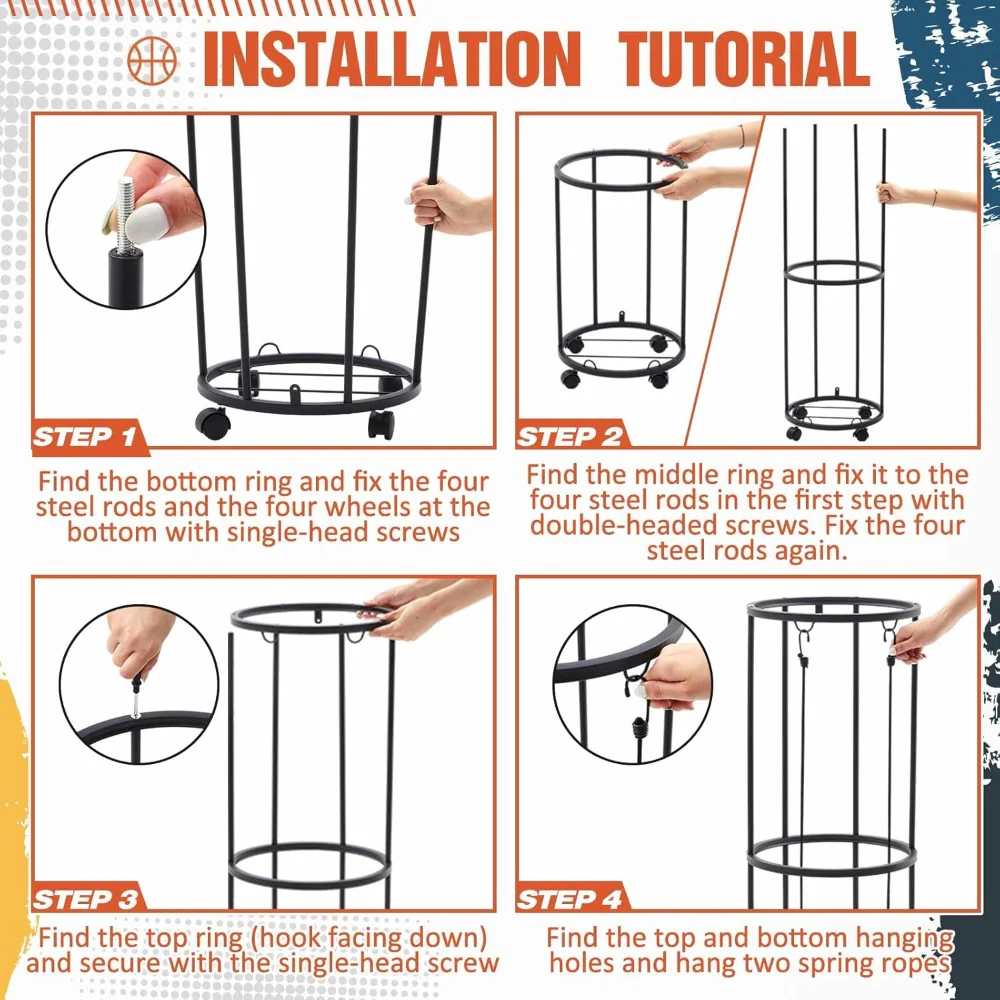 DS BS Ball Storage Rack – Steel Vertical Organizer - Image 3