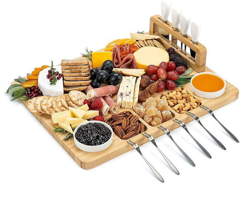 DS BS Bamboo Cheese Board and Knife Set - Image 9