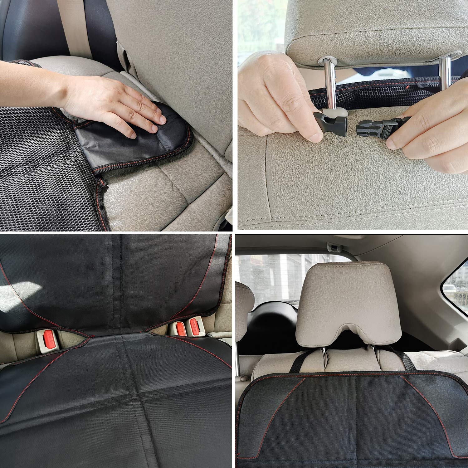 DS BS Car Seat Protector for Child Car Seat with Mesh Pockets - Image 3