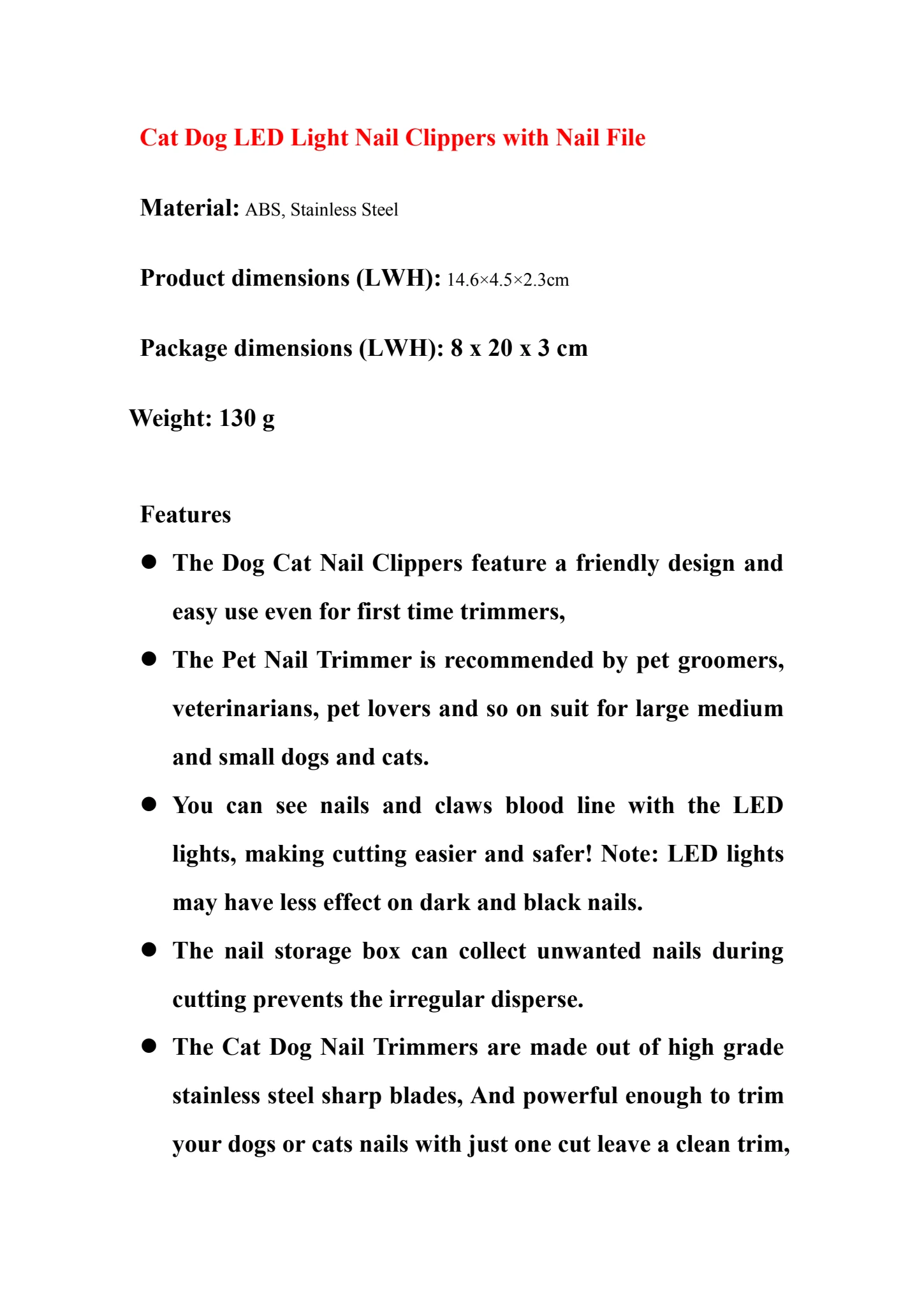 DS BS Cat Dog LED Light Nail Clippers with Nail File - Image 10