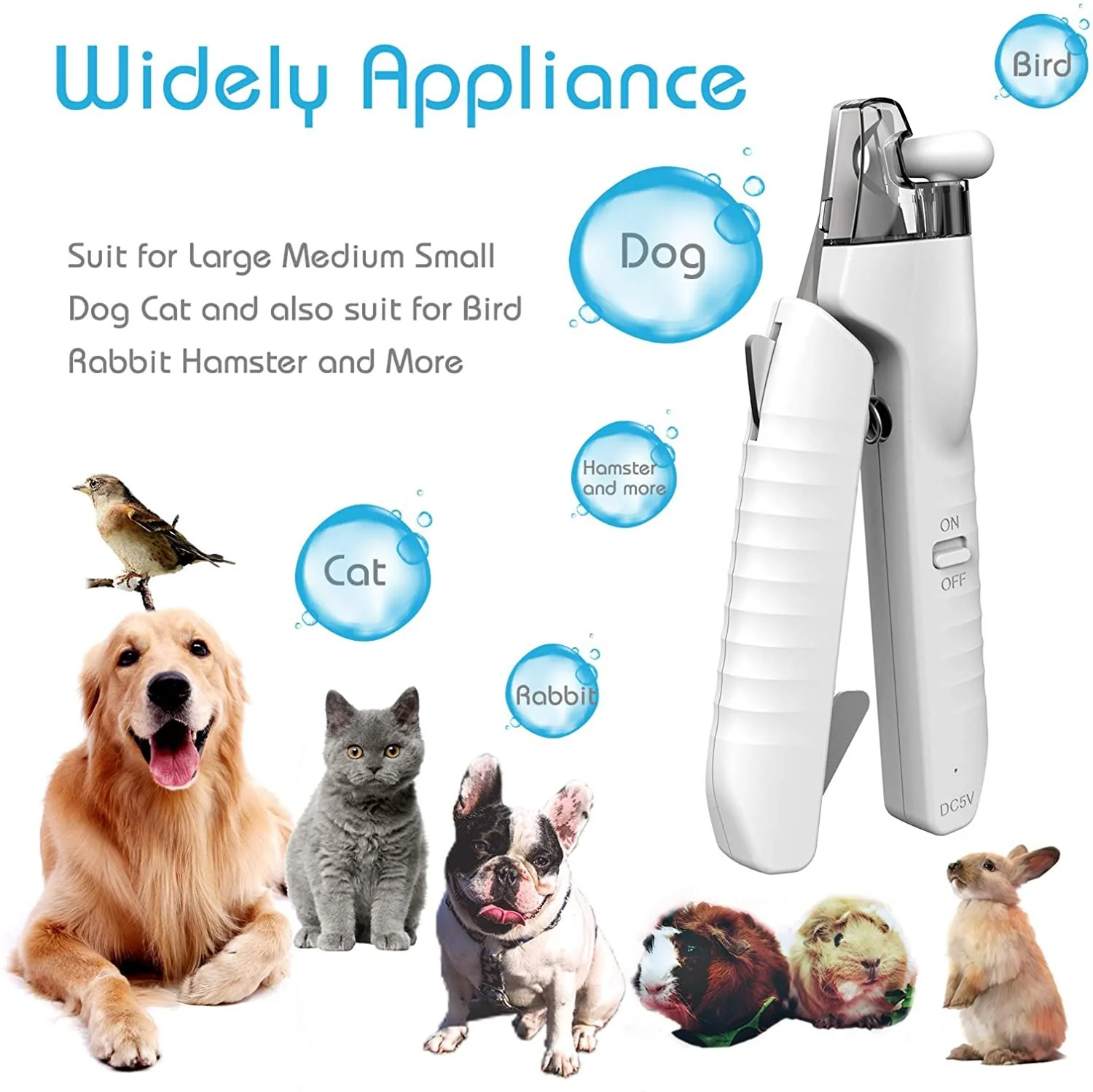 DS BS Cat Dog LED Light Nail Clippers with Nail File - Image 4