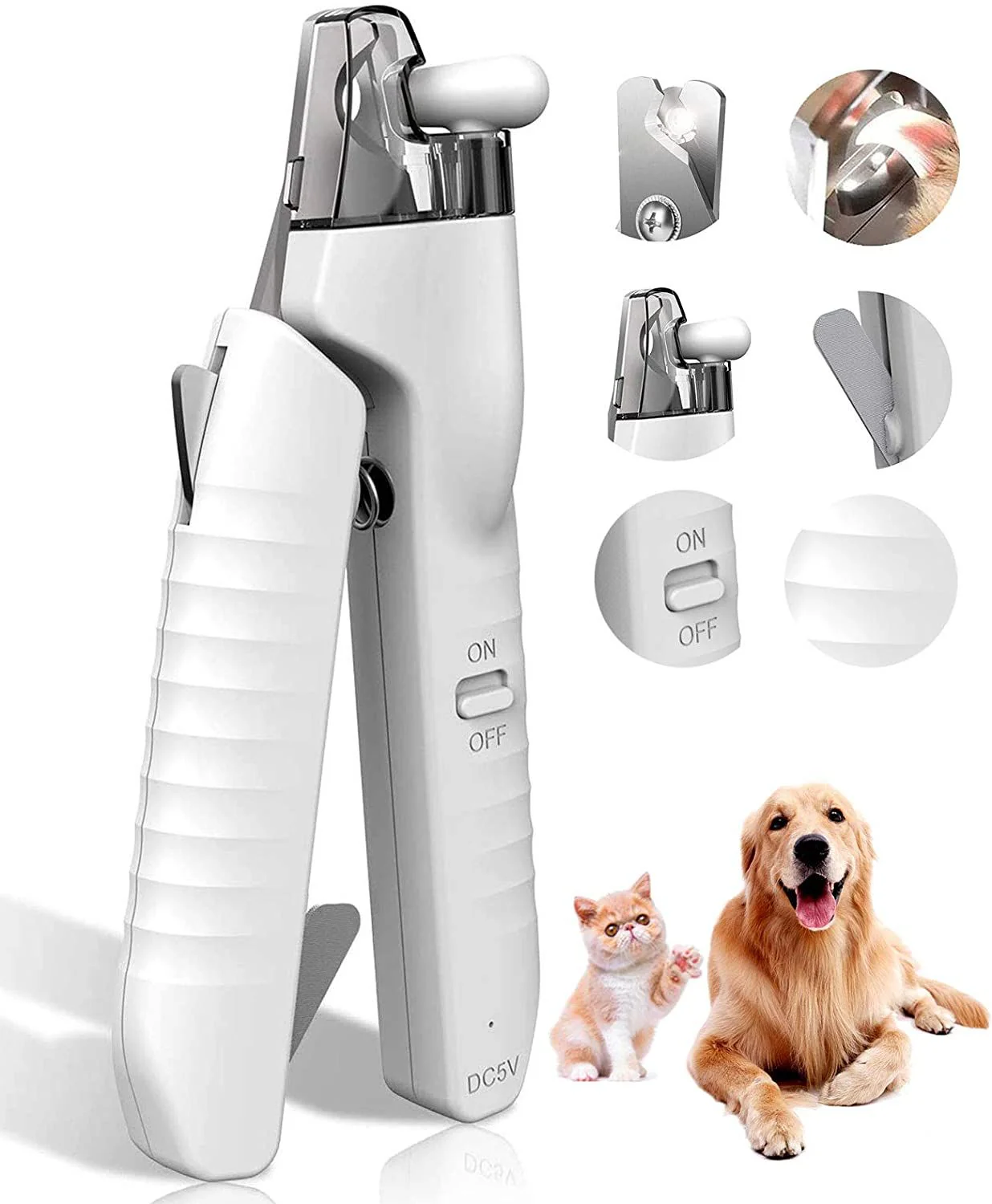 DS BS Cat Dog LED Light Nail Clippers with Nail File - Image 8