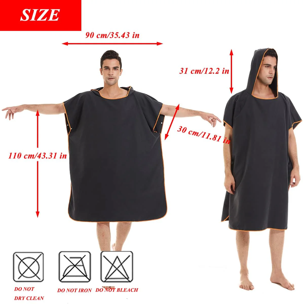 DS BS Changing Robe Towel with Hood - Black - Image 2