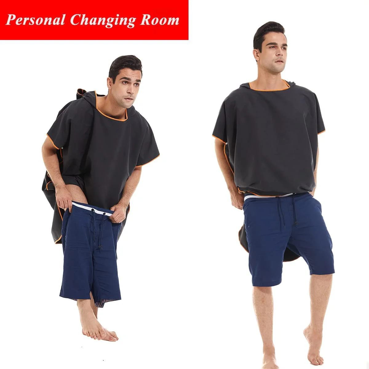 DS BS Changing Robe Towel with Hood - Black - Image 3
