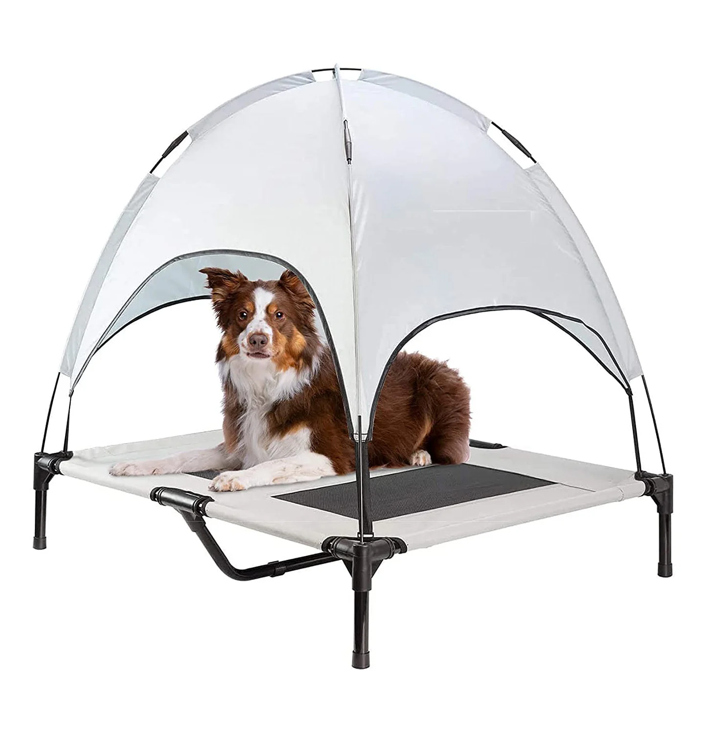 DS BS Elevated Outdoor Dog Bed with Canopy-L - Image 2