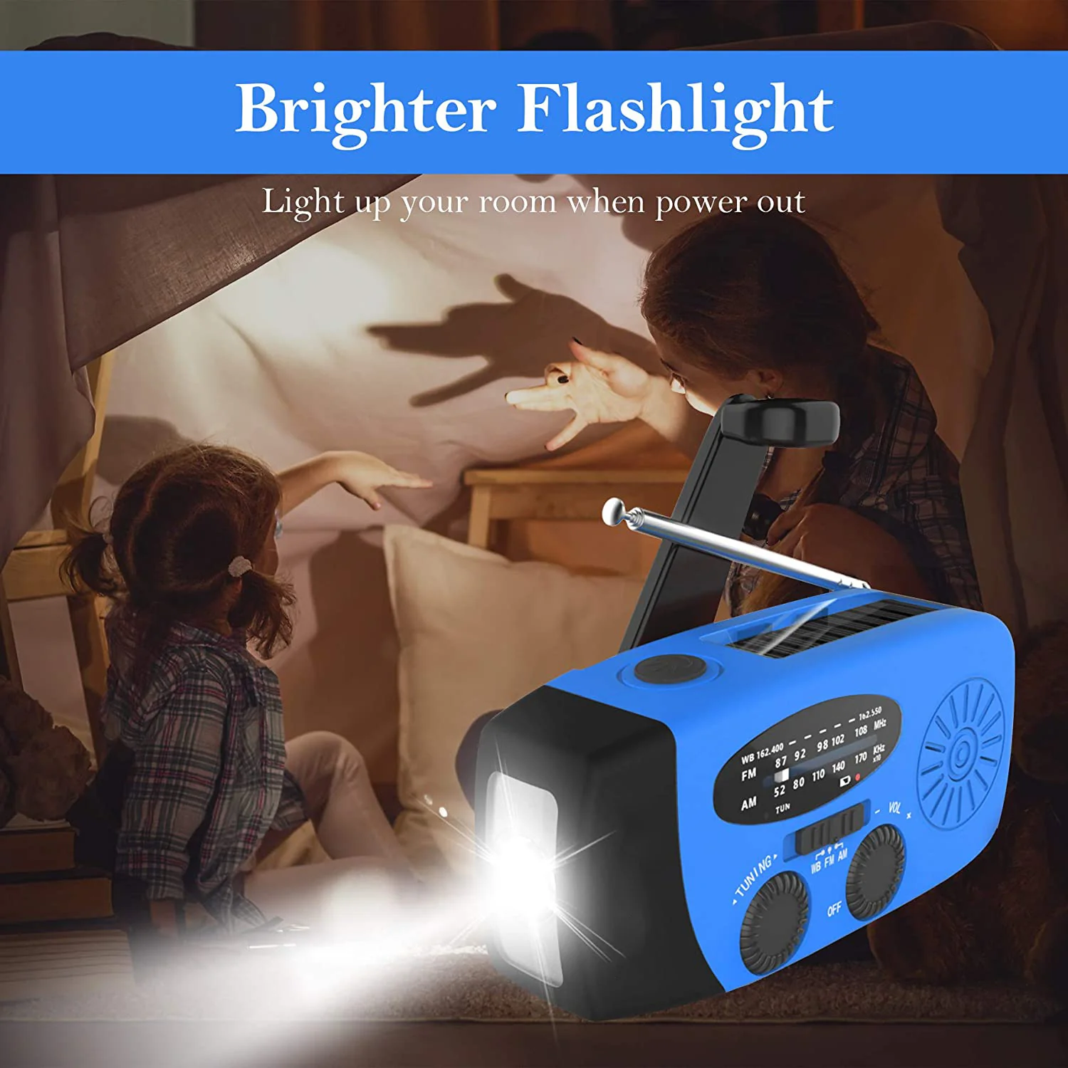 DS BS Emergency Hand Crank Self Powered AMFM NOAA Solar Radio - Image 2