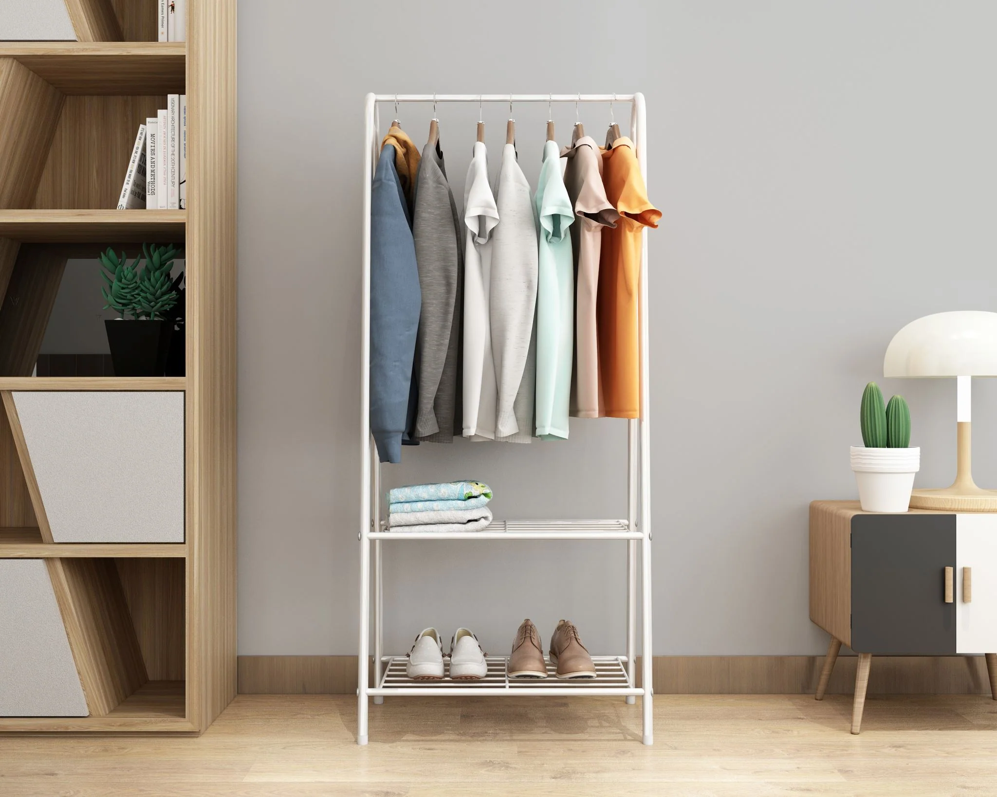 DS BS Entryway Clothes Rack Storage with Shelf - Image 8