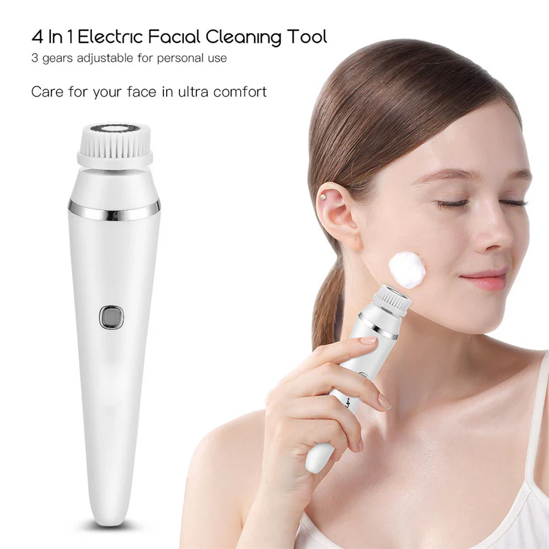 DS BS Facial Cleansing Brush with 4 Brush Heads - Image 3