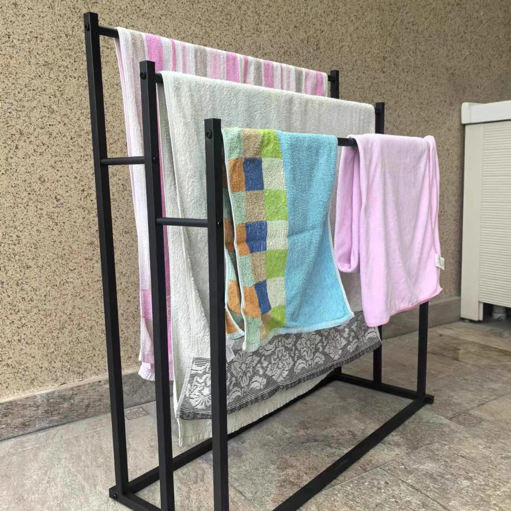 DS BS Free Standing 3 Tier Metal Towel Rack Bathroom Towel Holder - Image 8