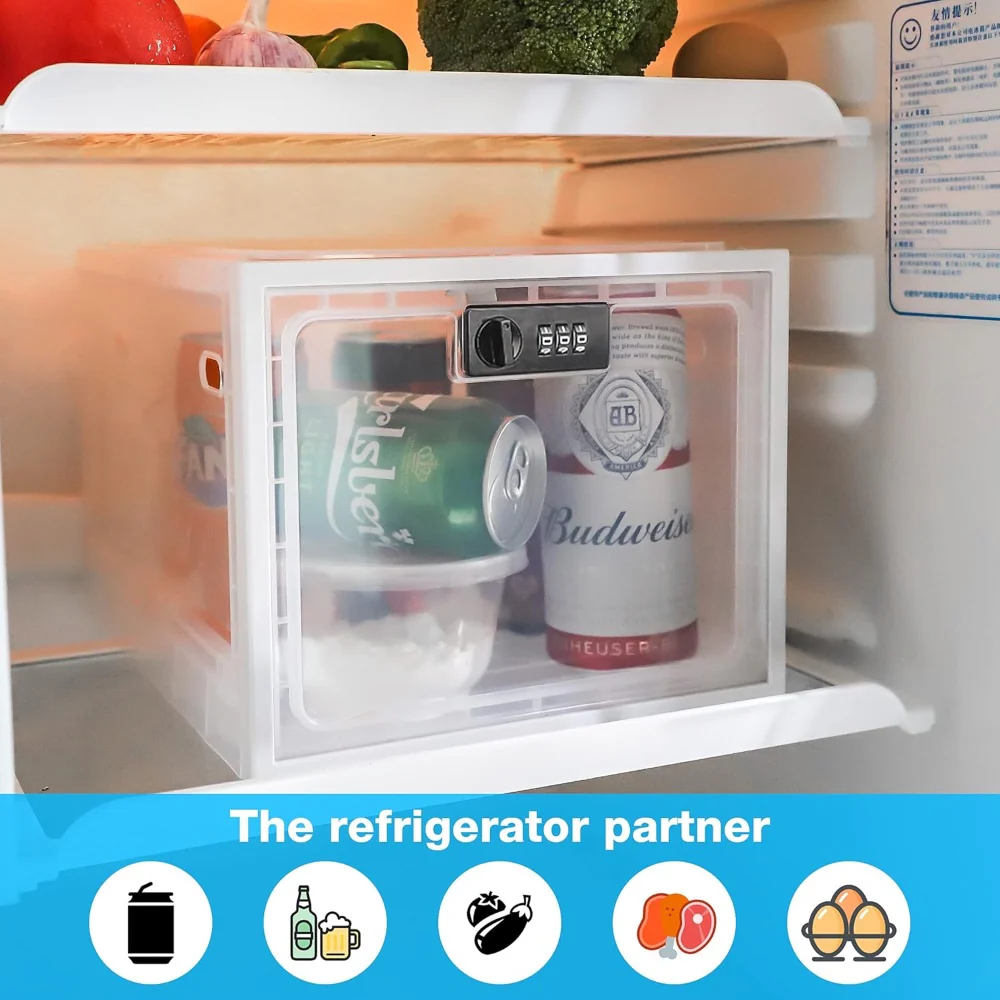 DS BS Fridge Lock Box Snack Storage Organizer with Combination Code - Image 5