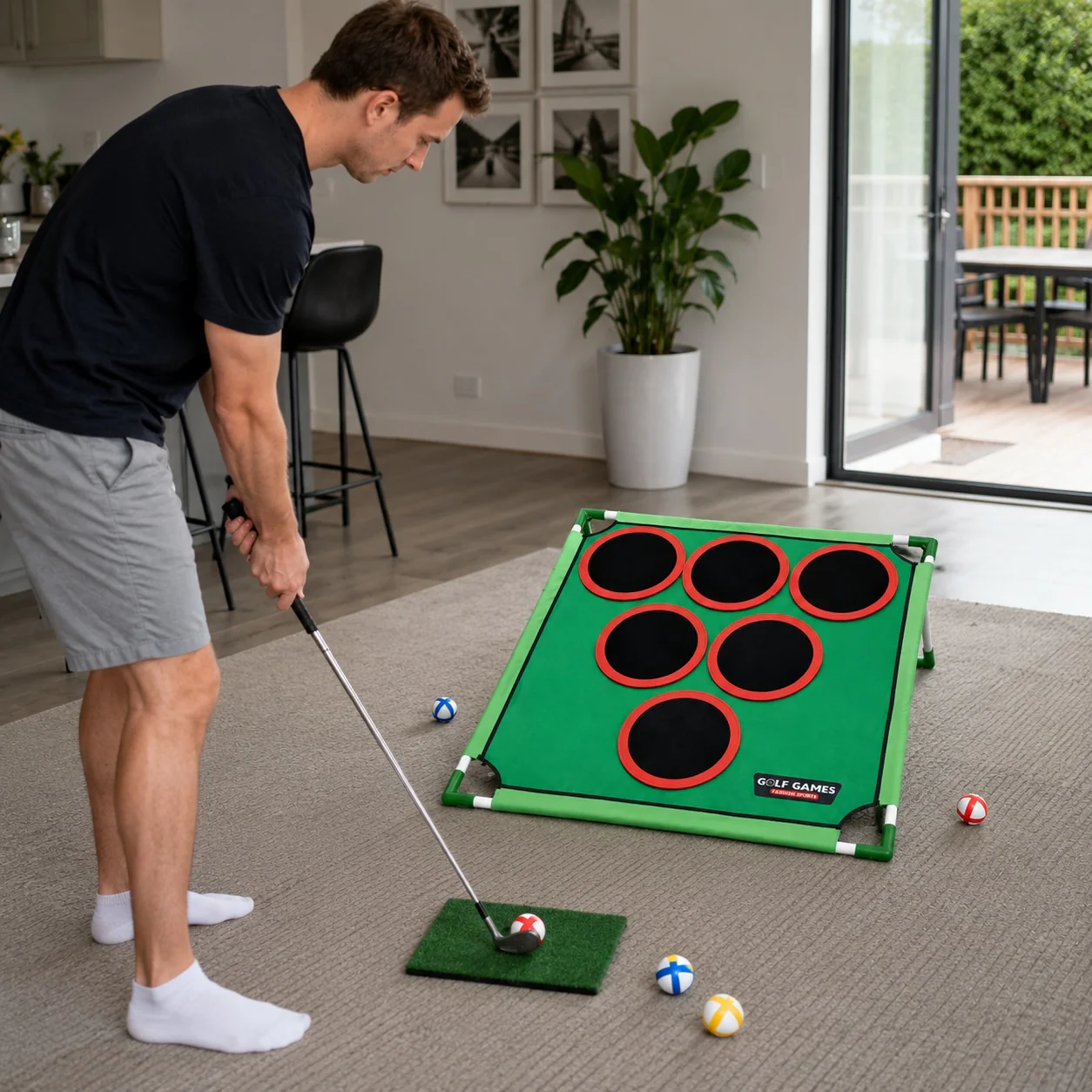 DS BS Golf Game Target Hitting Mat Play Set - Portable - Image 2