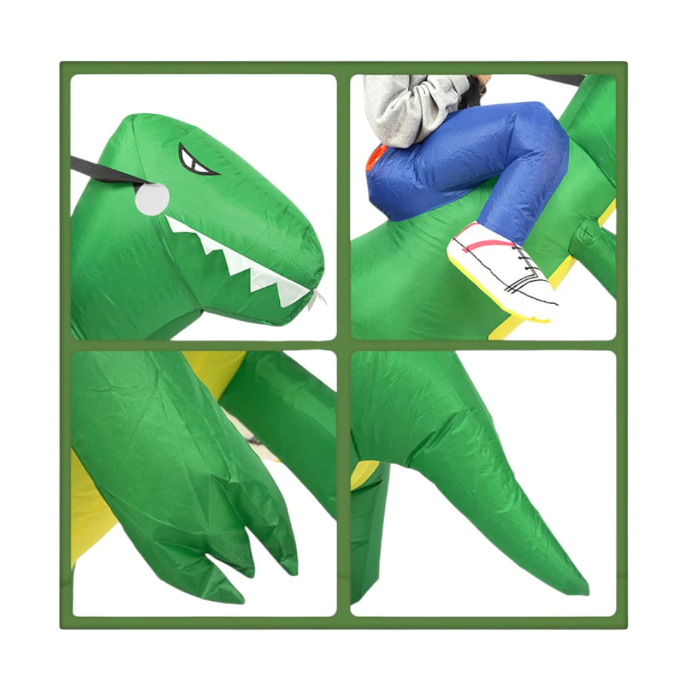 DS BS Green Inflatable Dinosaur Rider Size 100-125CM - Image 7