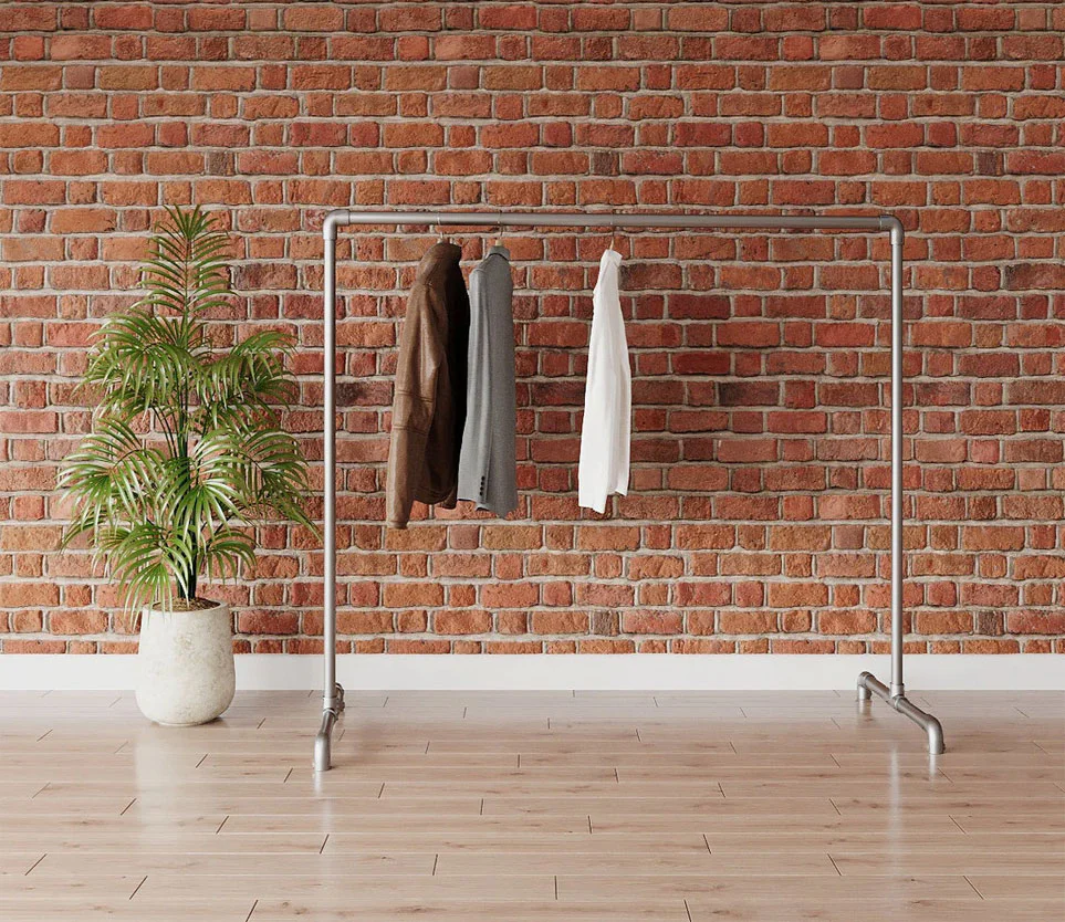 DS BS Industrial Freestanding Pipe Clothing Rack 150X150cm-Sliver - Image 5