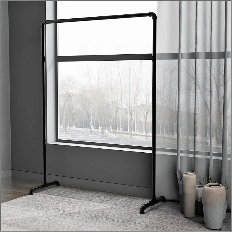DS BS Industrial Freestanding Pipe Clothing Rack 180X150cm-Black - Image 4