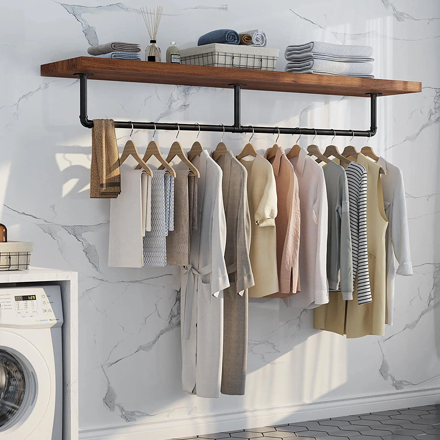 DS BS Industrial Pipe Clothes Rack-170CM - Image 2